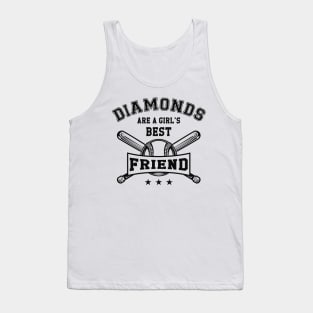 Baseball - Diamonds are a girl's best friend Tank Top